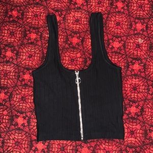 Zip up crop top